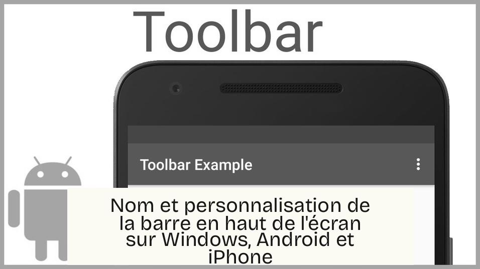 Nom et personnalisation de la barre en haut de l’écran sur Windows, Android et iPhone