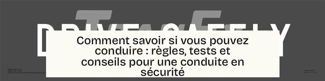 Comment savoir si vous pouvez conduire : règles, tests et conseils pour une conduite en sécurité