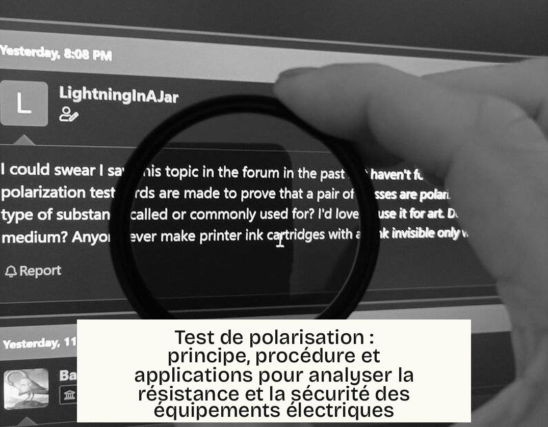 Test de polarisation : principe, procédure et applications pour analyser la résistance et la sécurité des équipements électriques