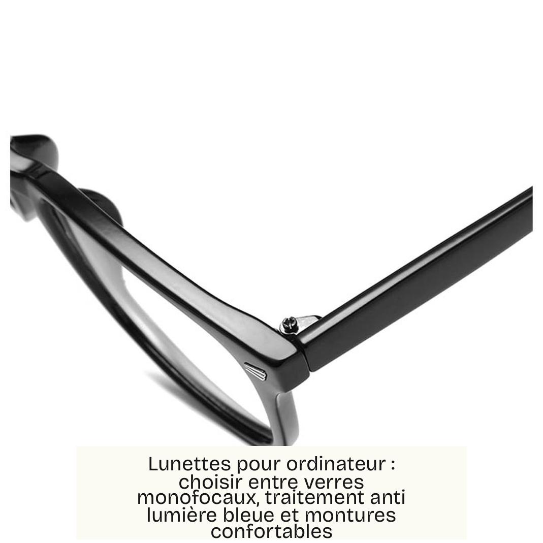 Lunettes pour ordinateur : choisir entre verres monofocaux, traitement anti lumière bleue et montures confortables