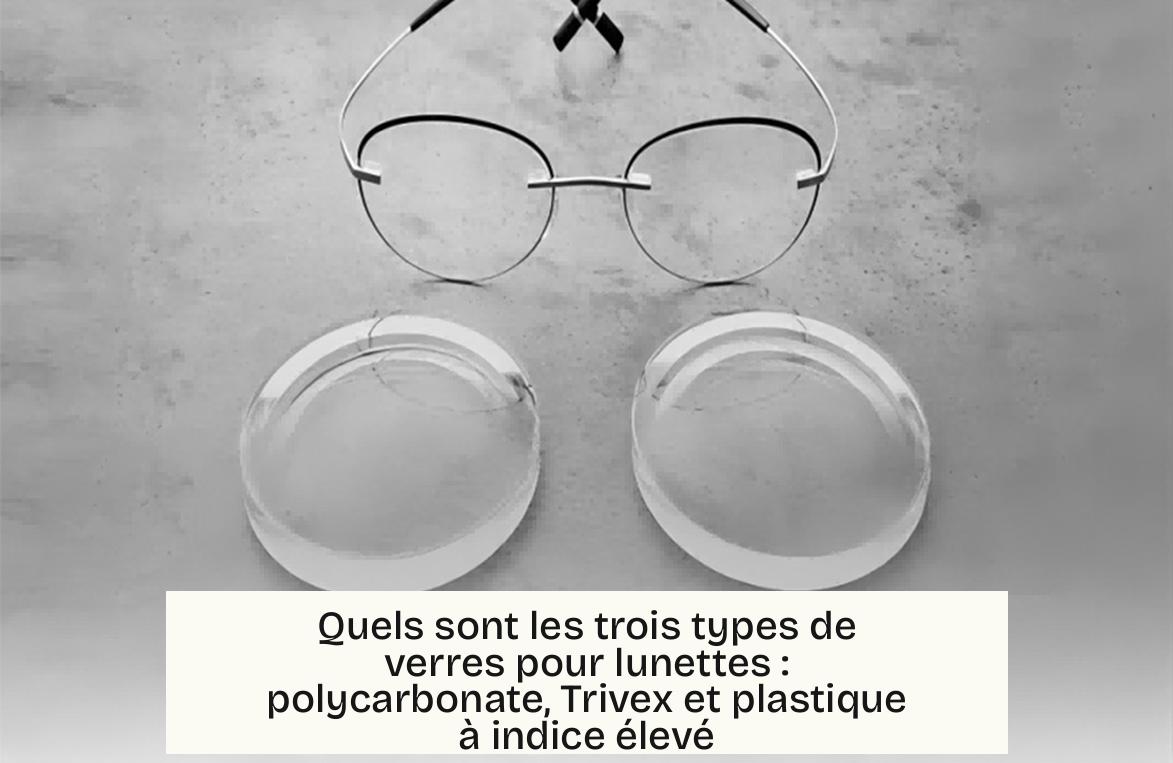 Quels sont les trois types de verres pour lunettes : polycarbonate, Trivex et plastique à indice élevé