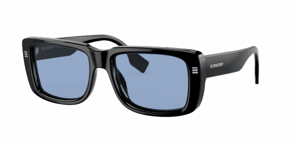 BURBERRY BE4376U Jarvis Noir - Lunette de Soleil de Luxe pour Homme - verres Bleu clair
