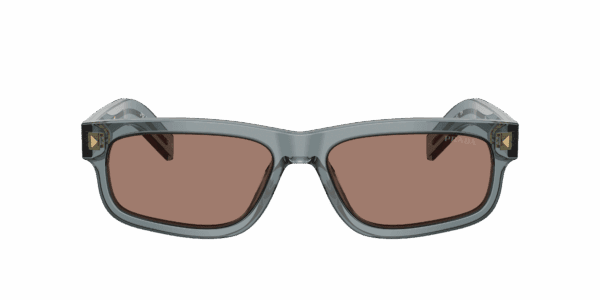 PRADA PR B11S Océan transparent - Lunette de Soleil de Luxe pour Homme - verres Marron effet miroir Intérieur Gris – Image 2