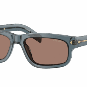 PRADA PR B11S Océan transparent - Lunette de Soleil de Luxe pour Homme - verres Marron effet miroir Intérieur Gris