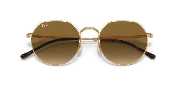 Ray-Ban Lunettes De Soleil Unisexe Jack - Monture Doré Arista Verres Brun 53-20 – Image 3