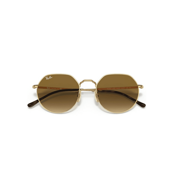 Ray-Ban Lunettes De Soleil Unisexe Jack - Monture Doré Arista Verres Brun 53-20 – Image 2