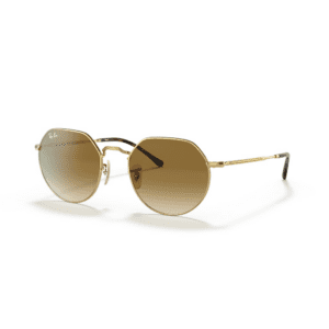 Ray-Ban Lunettes De Soleil Unisexe Jack - Monture Doré Arista Verres Brun 53-20