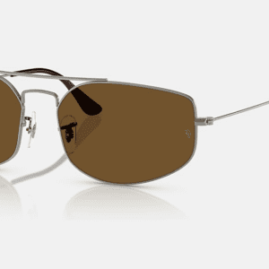 Ray-Ban Lunettes De Soleil Unisexe Explorer V - Monture Gunmetal Verres Brun Polarisés 60-17