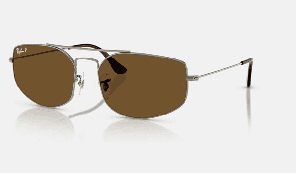 Ray-Ban Lunettes De Soleil Unisexe Explorer V - Monture Gunmetal Verres Brun Polarisés 60-17