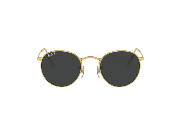 Ray-Ban Lunettes De Soleil Homme Round Metal - Monture Or Verres Noir Polarisés 50-21 – Image 2