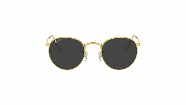 Ray-Ban Lunettes De Soleil Homme Round Metal - Monture Or Verres Noir Polarisés 50-21 – Image 3