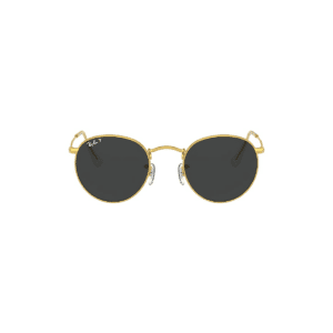 Ray-Ban Lunettes De Soleil Homme Round Metal - Monture Or Verres Noir Polarisés 50-21