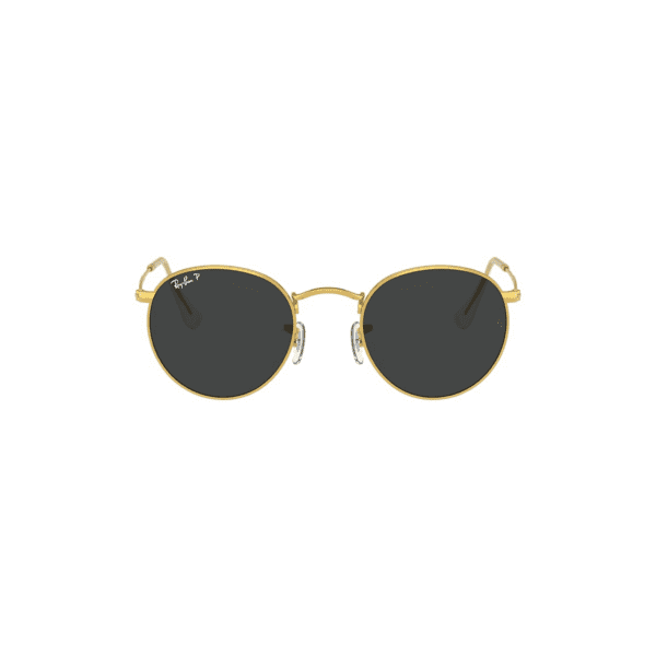 Ray-Ban Lunettes De Soleil Homme Round Metal - Monture Or Verres Noir Polarisés 50-21