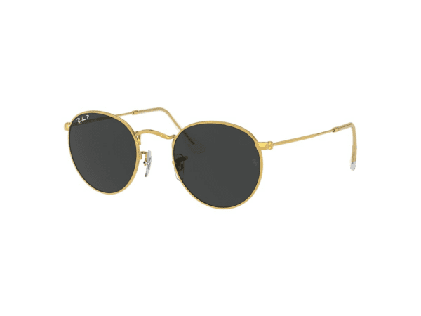 Ray-Ban Lunettes De Soleil Homme Round Metal - Monture Or Verres Noir Polarisés 50-21 – Image 5