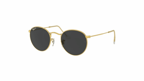 Ray-Ban Lunettes De Soleil Homme Round Metal - Monture Or Verres Noir Polarisés 50-21 – Image 6